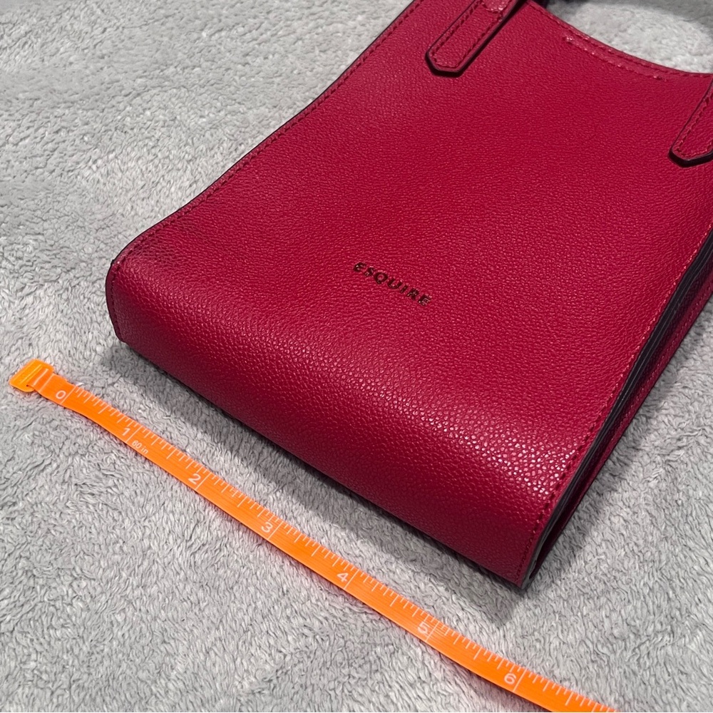 NWOT ESQUIRE Red Mini Tote - Picture 11 of 16